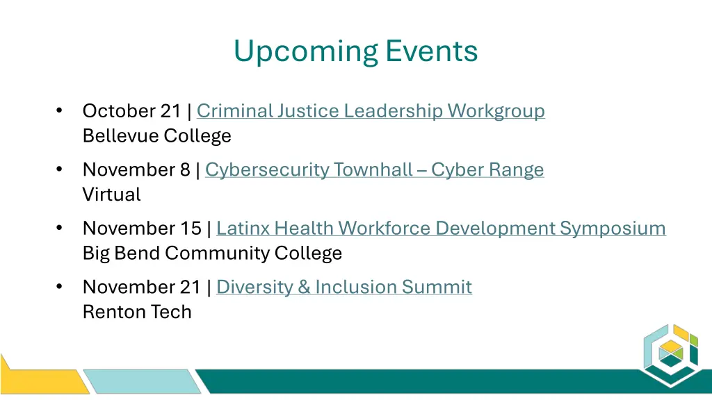 upcoming events