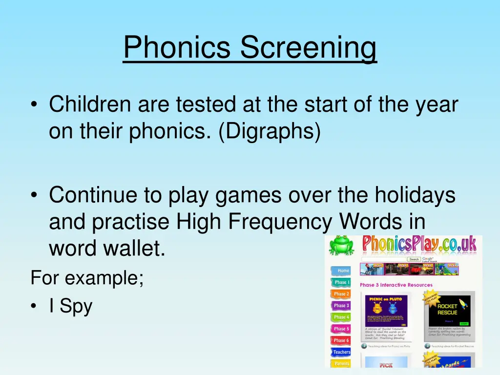 phonics screening