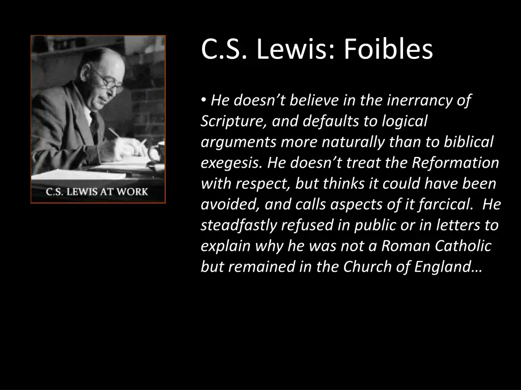 c s lewis foibles