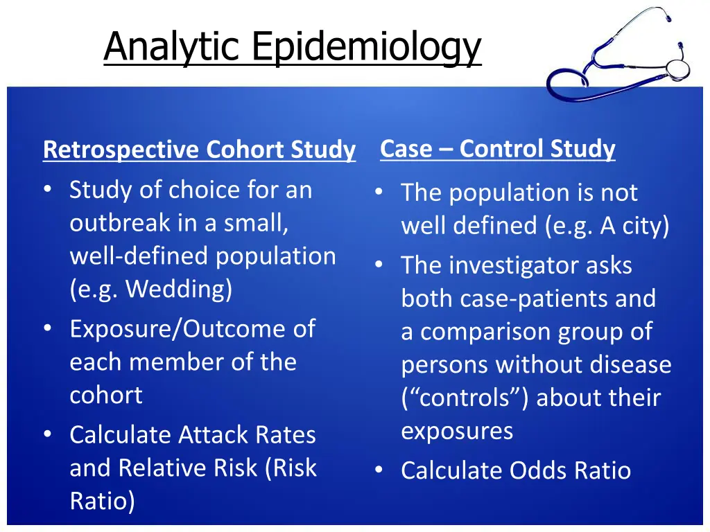analytic epidemiology