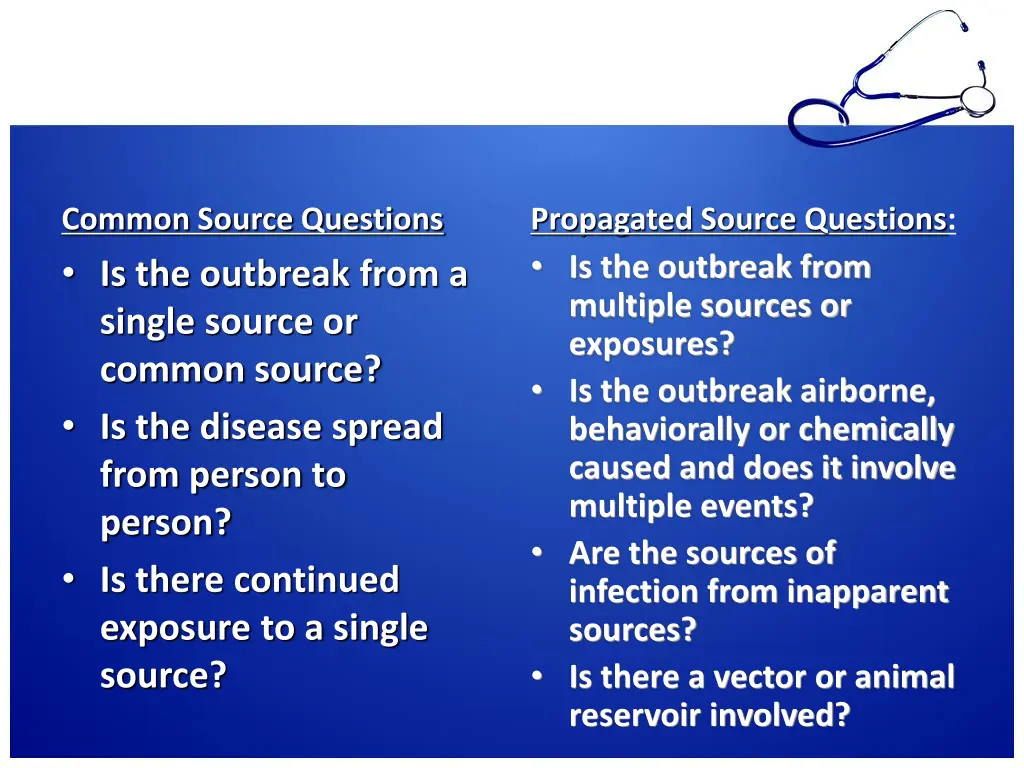 common source questions is the outbreak from