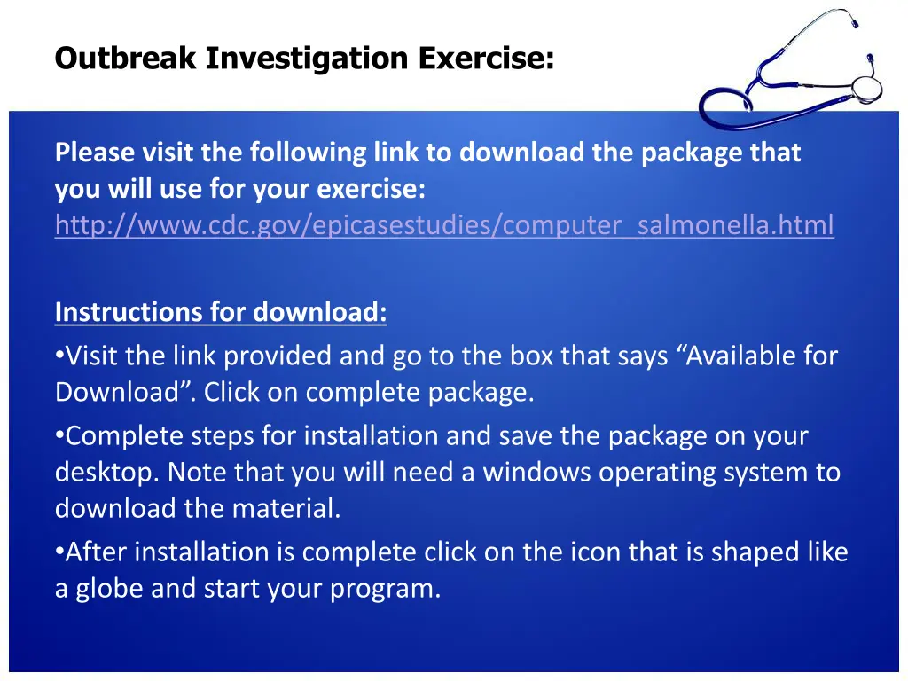 outbreak investigation exercise