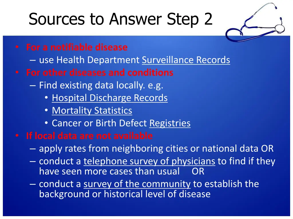 sources to answer step 2