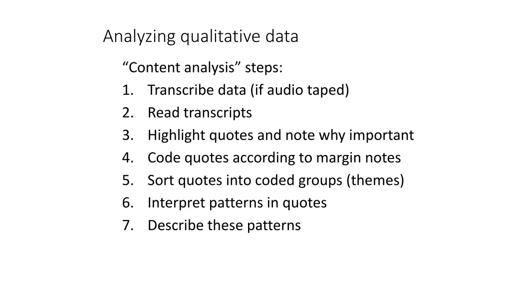 analyzing qualitative data