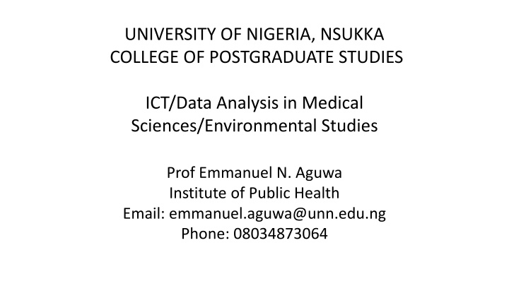 university of nigeria nsukka college