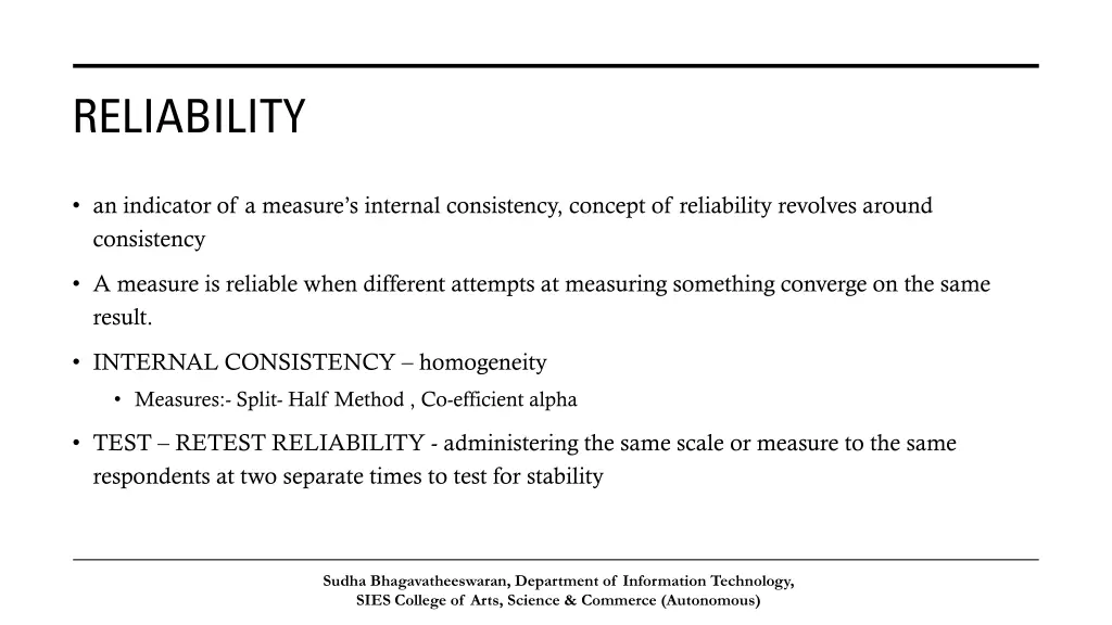 reliability