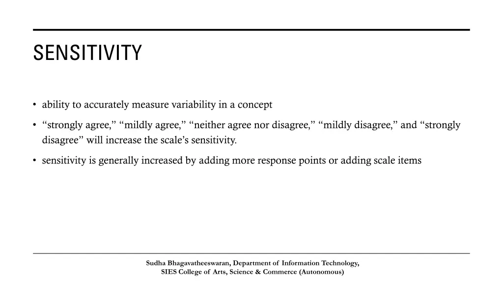 sensitivity