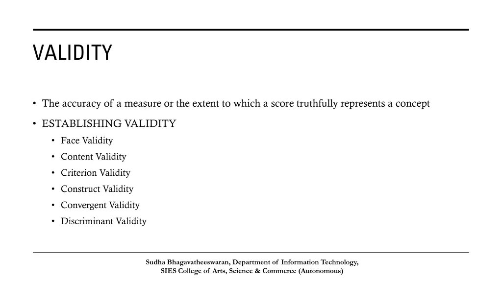 validity