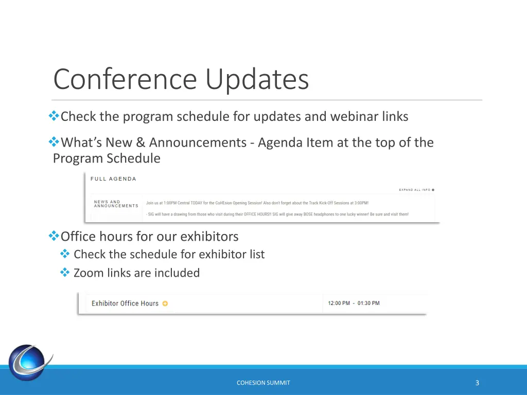 conference updates