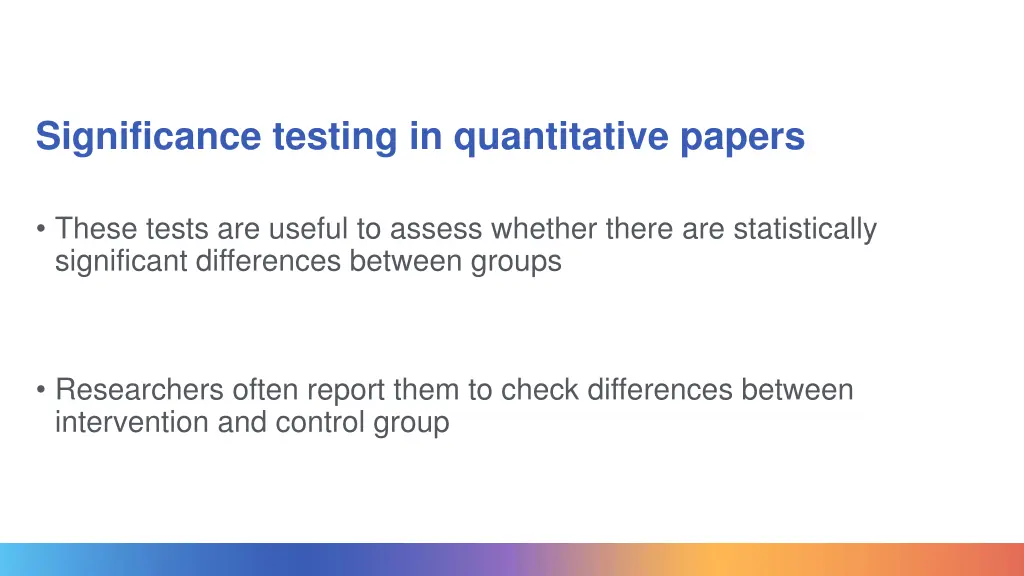 significance testing in quantitative papers