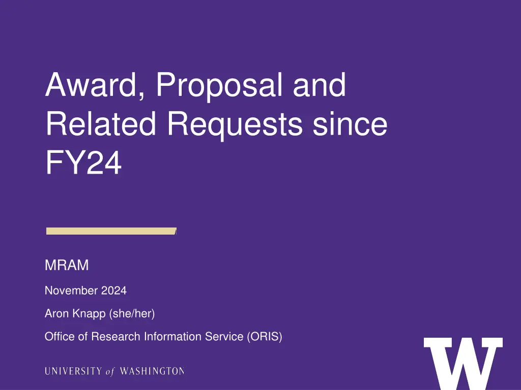 award proposal and related requests since fy24