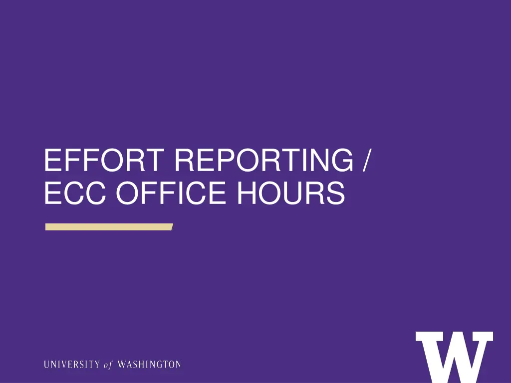 effort reporting ecc office hours