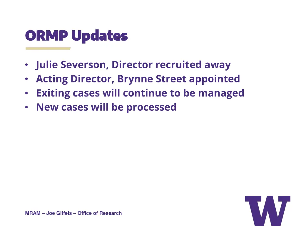 ormp updates ormp updates