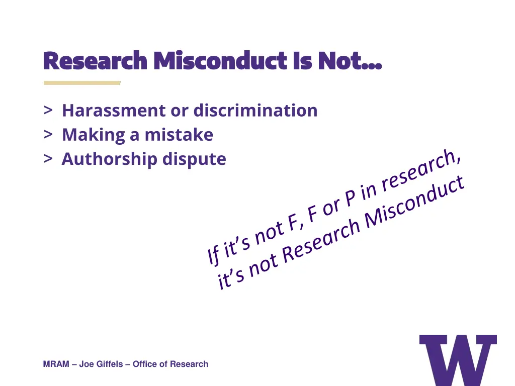 research misconduct is not research misconduct