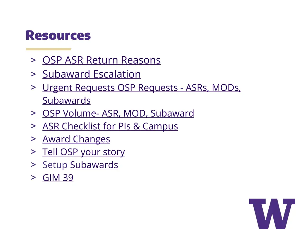 resources