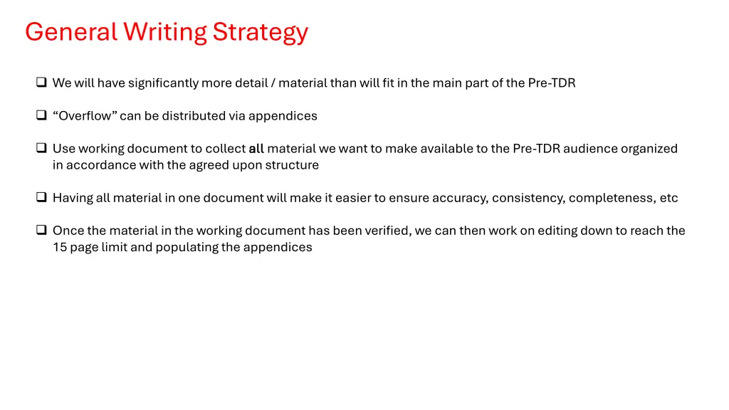 general writing strategy