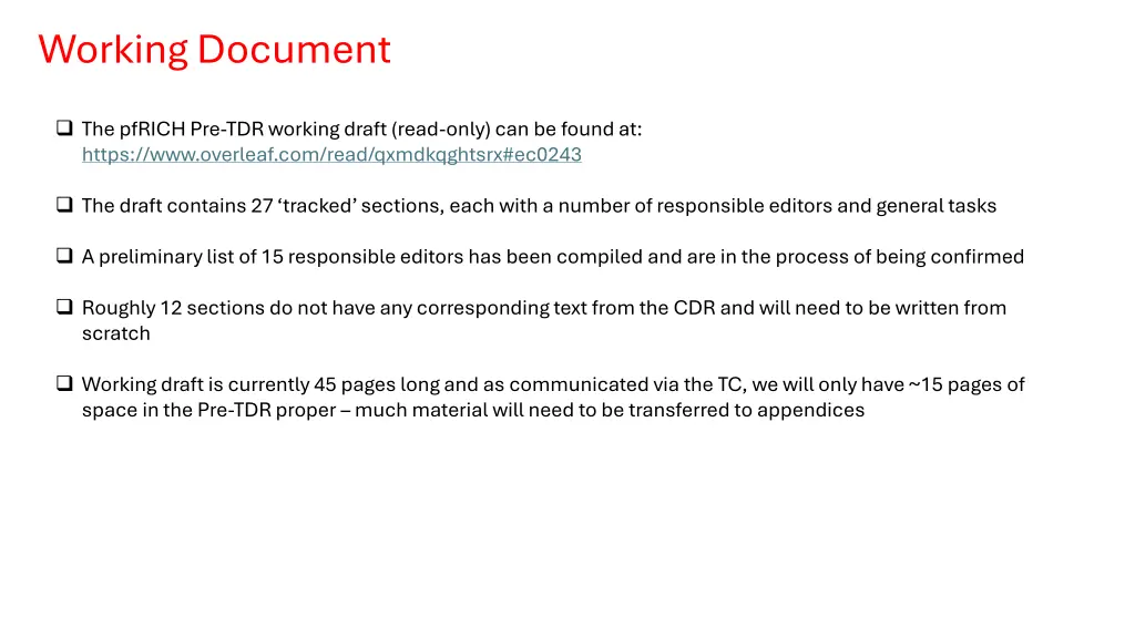 working document