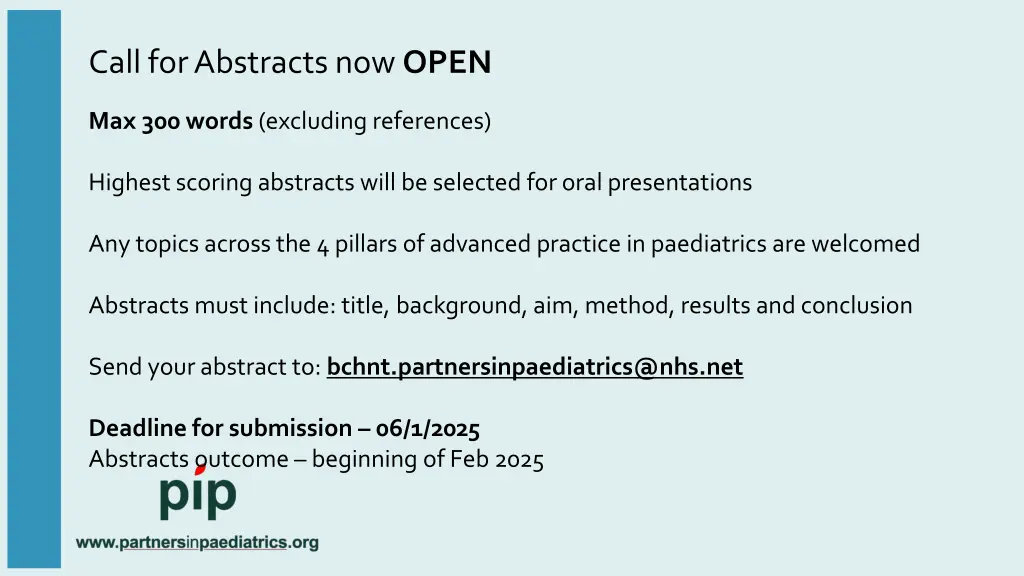 call for abstracts now open