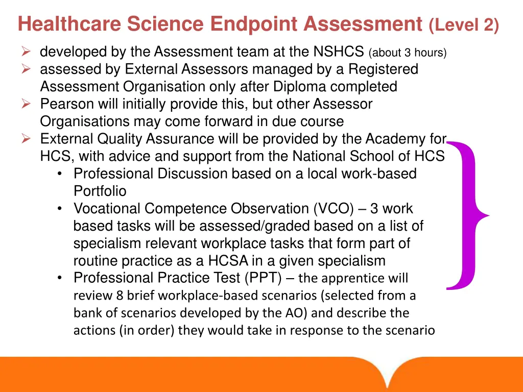 healthcare science endpoint assessment level 2