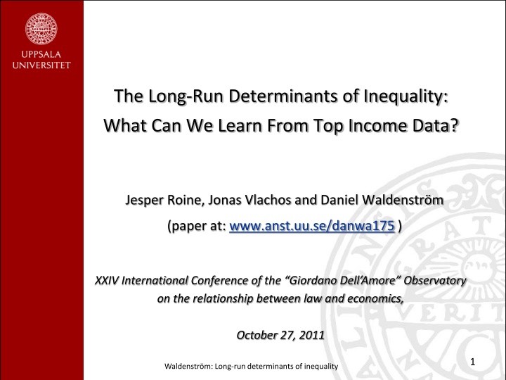 the long run determinants of inequality
