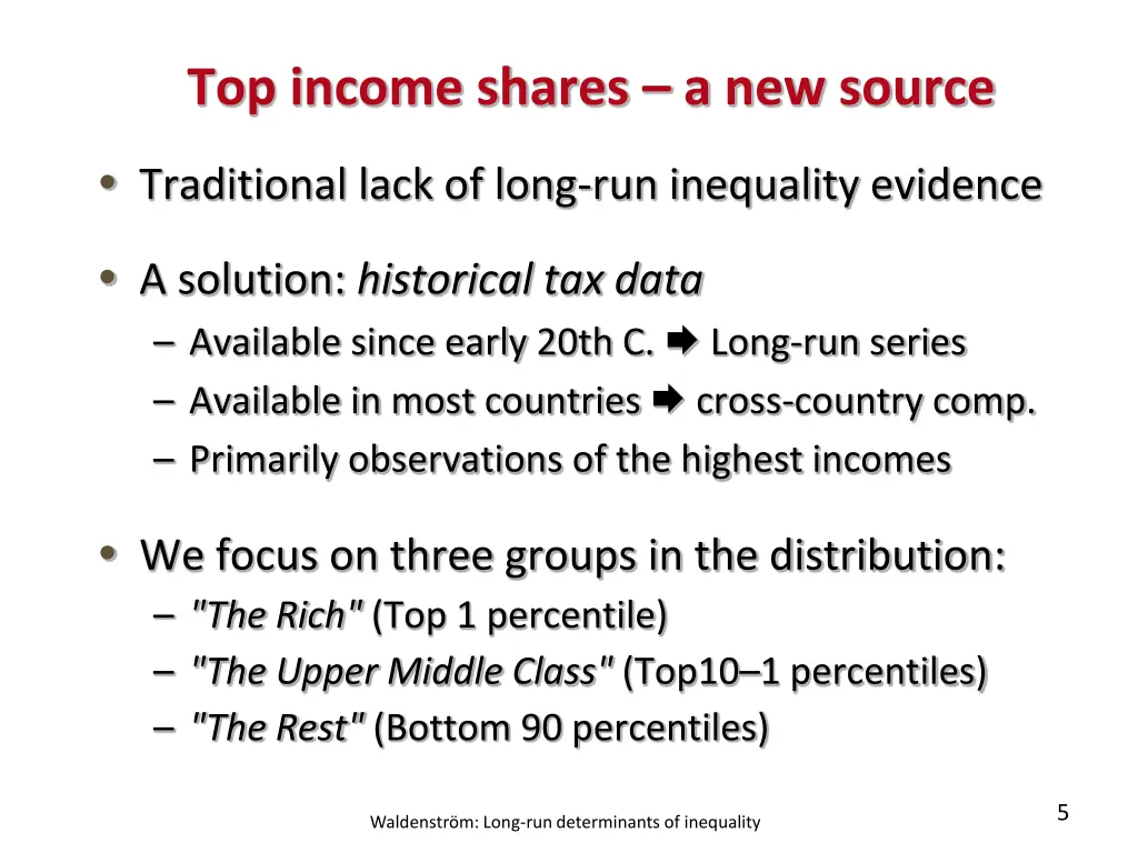 top income shares a new source