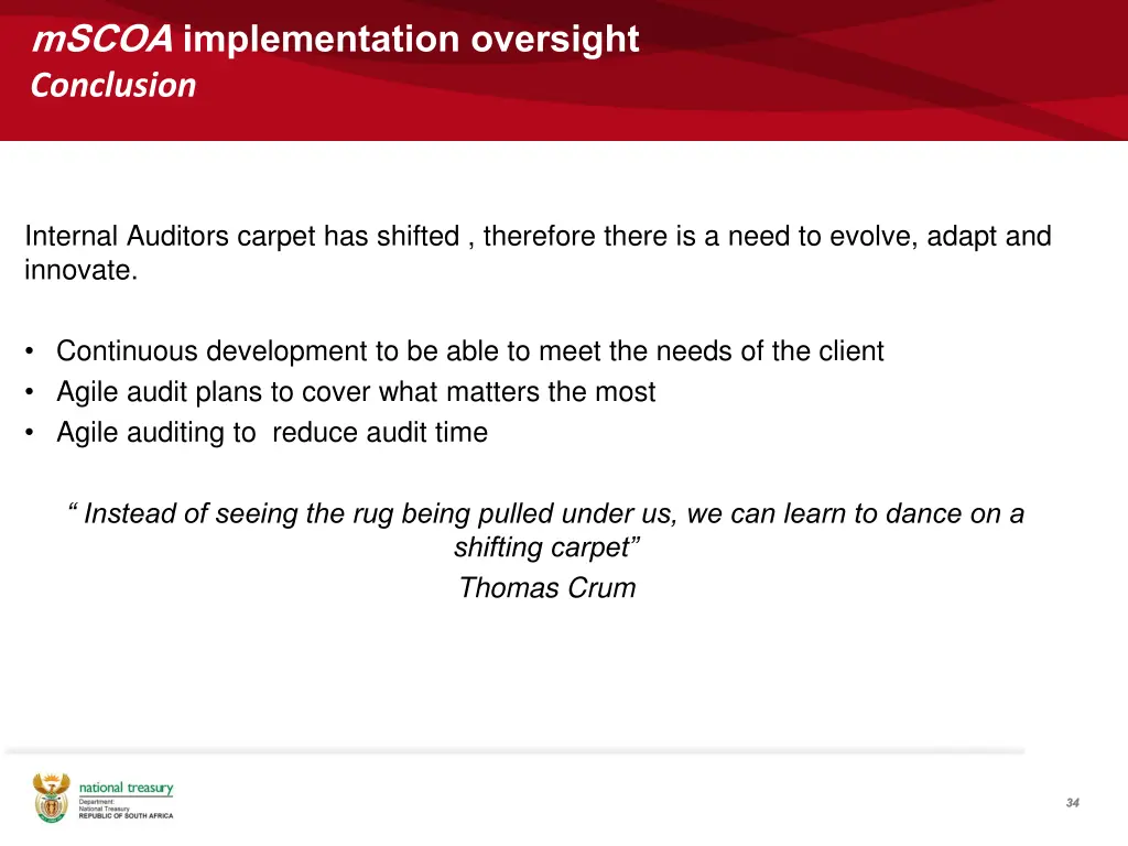 mscoa implementation oversight conclusion