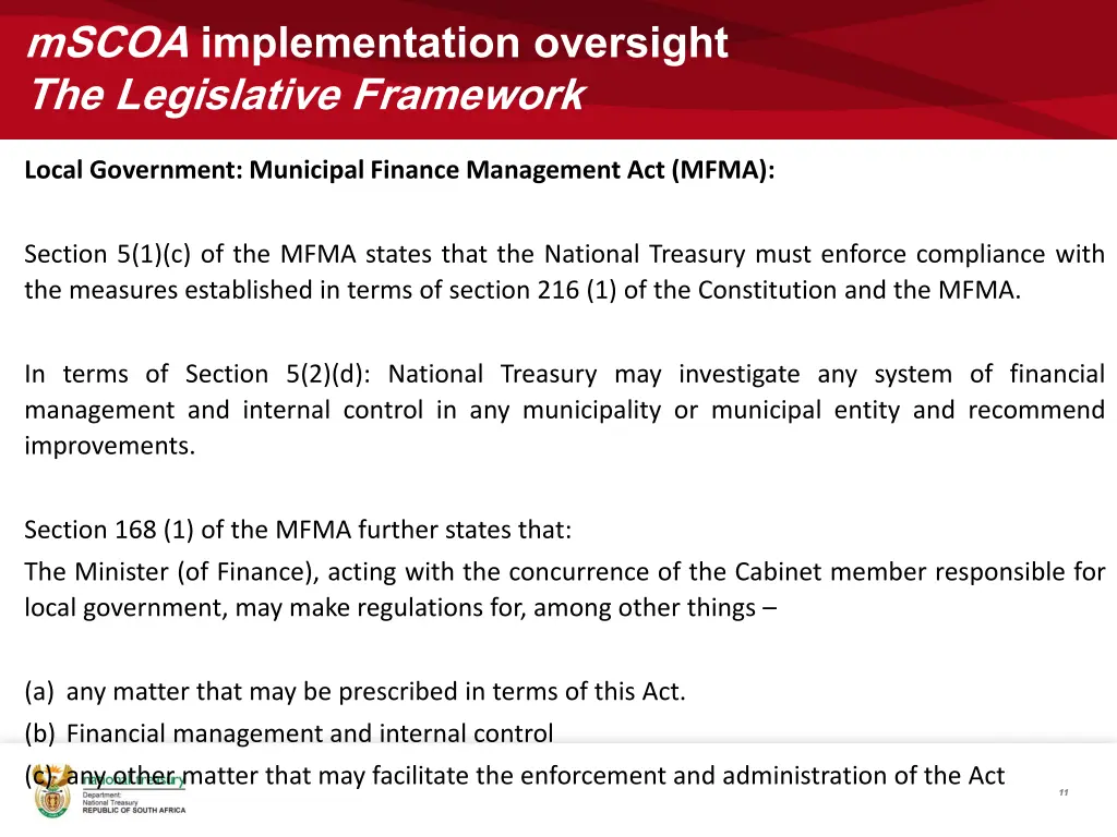 mscoa implementation oversight the legislative 2