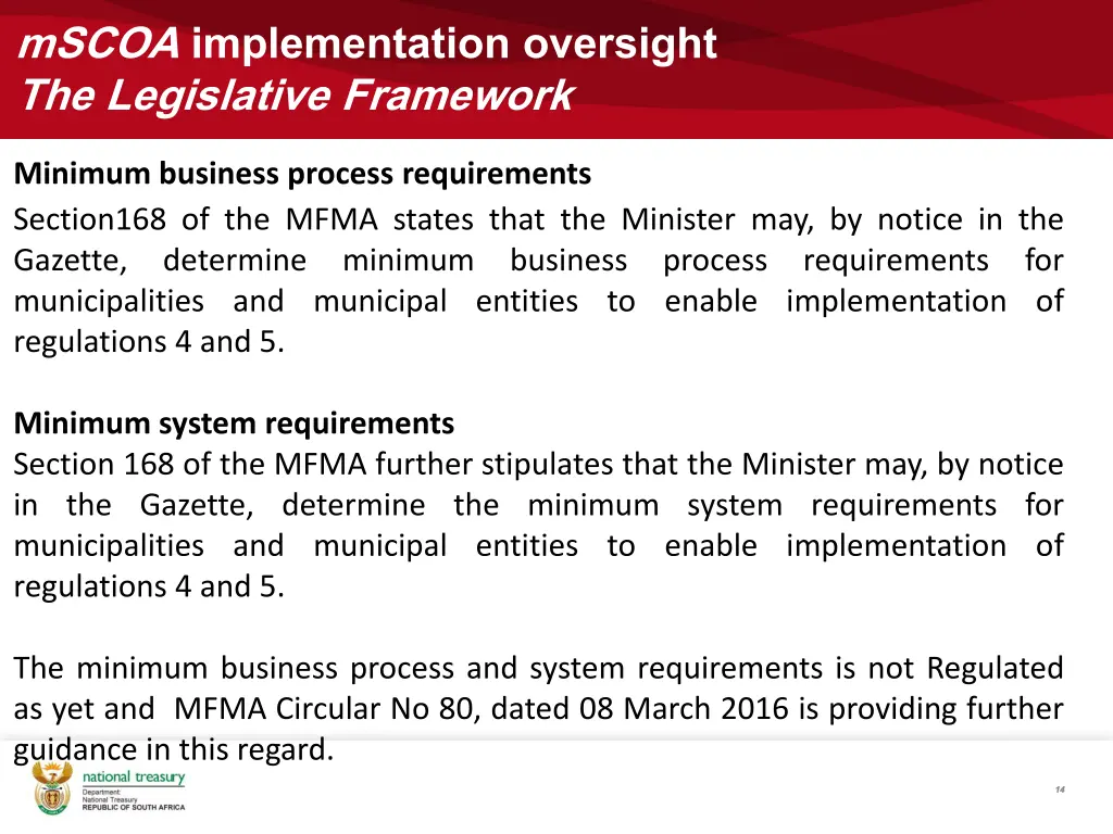 mscoa implementation oversight the legislative 5