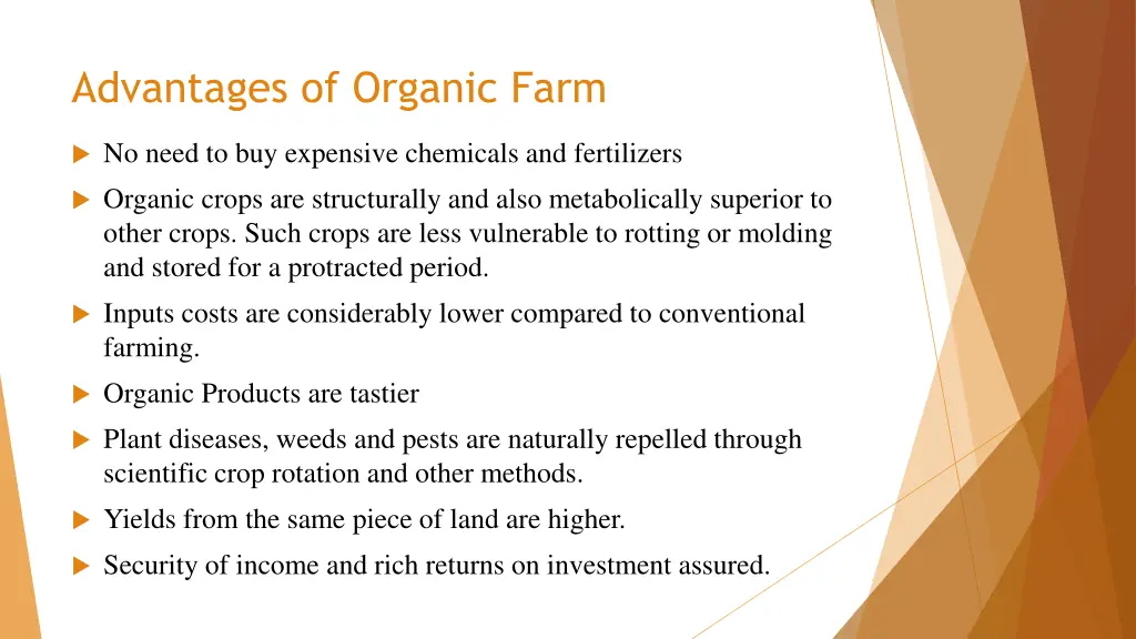 advantages of organic farm
