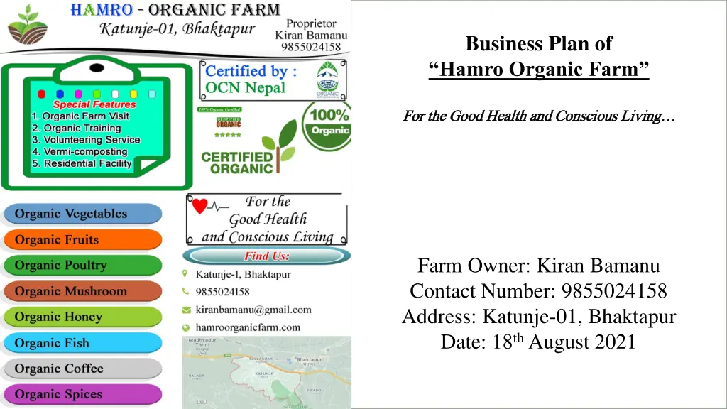 business plan of hamro organic farm