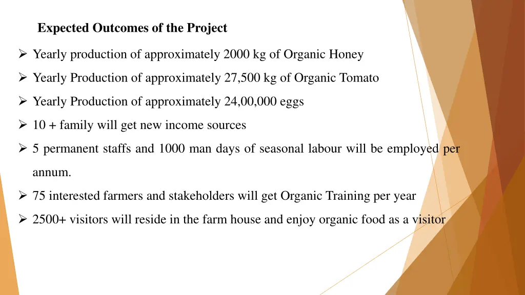expected outcomes of the project