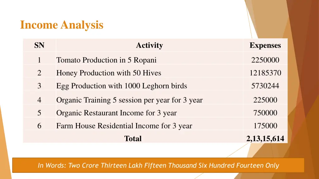 income analysis