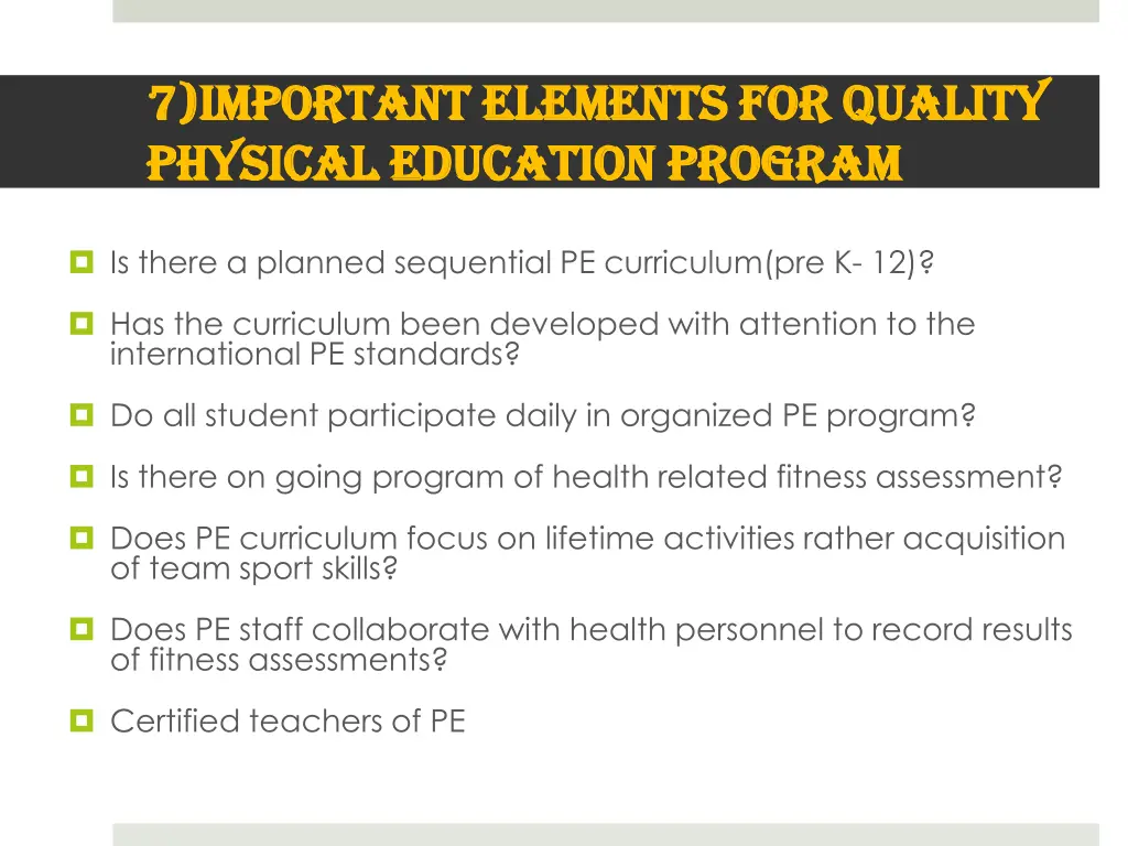 7 important elements for quality 7 important