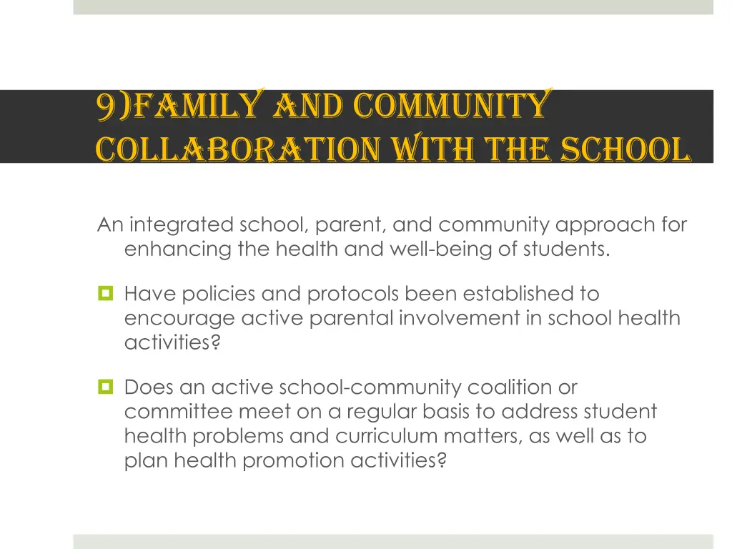 9 family and community collaboration with