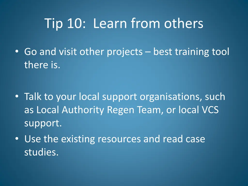 tip 10 learn from others