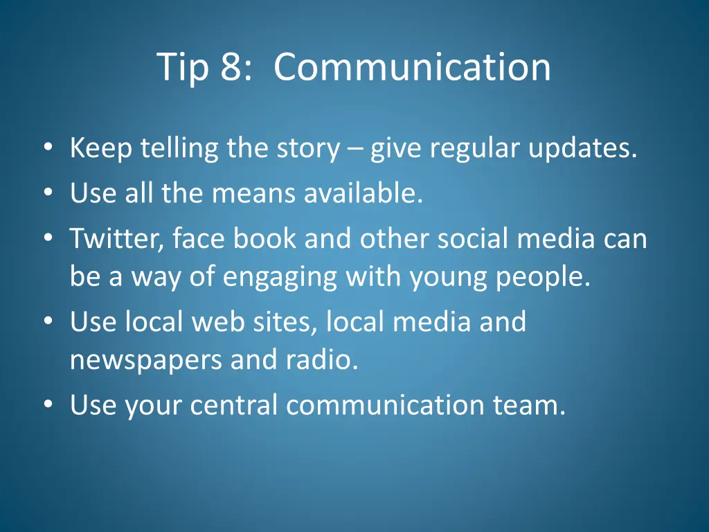 tip 8 communication