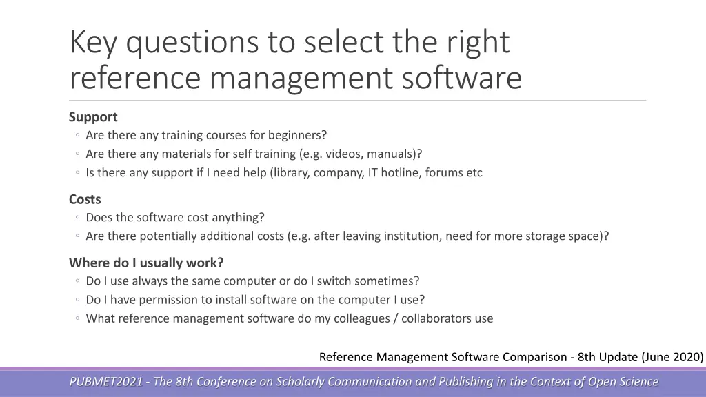 key questions to select the right reference 1
