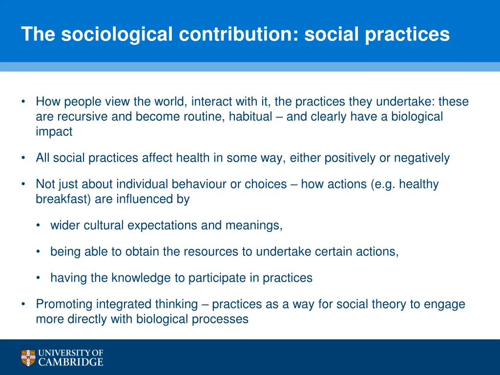 the sociological contribution social practices