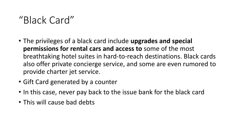 black card