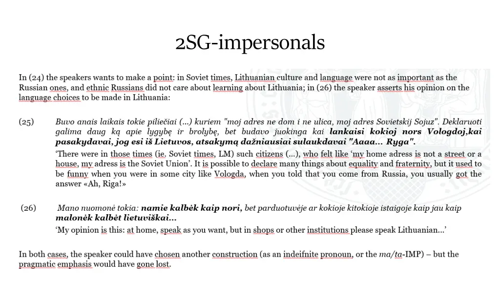 2sg impersonals 1