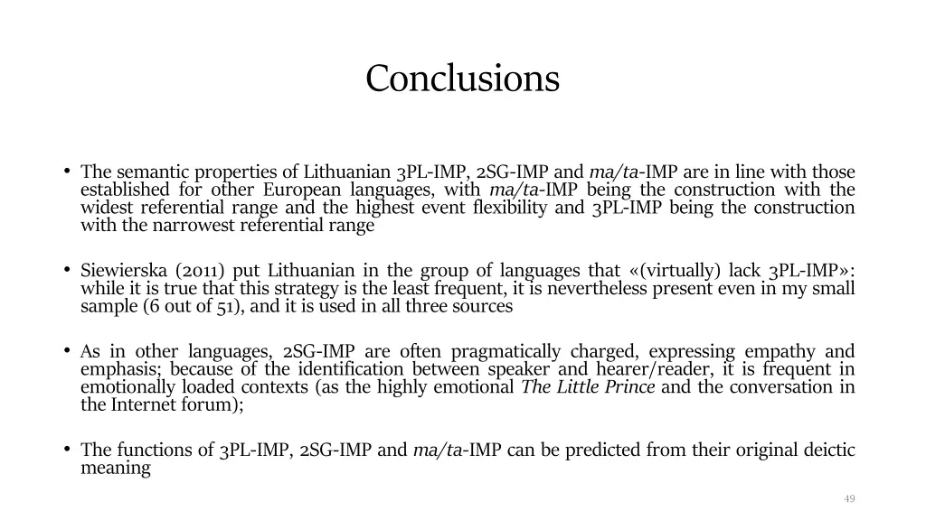 conclusions 1