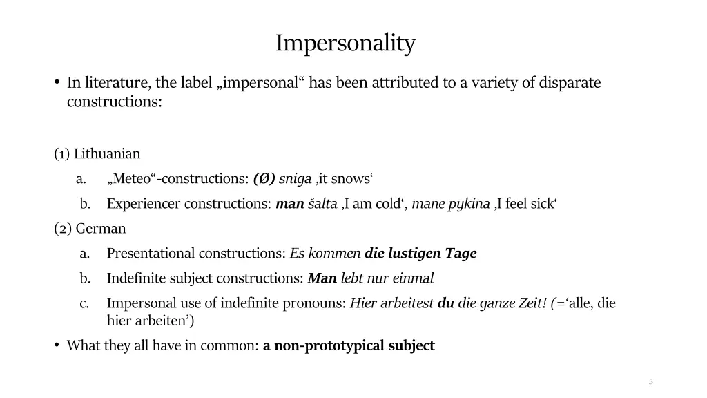 impersonality 1