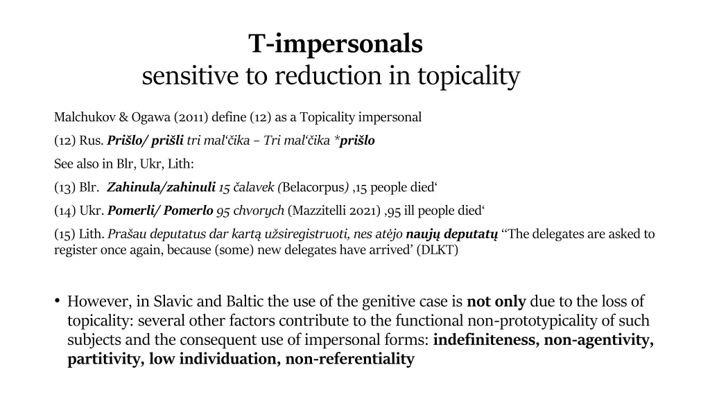 t impersonals 1