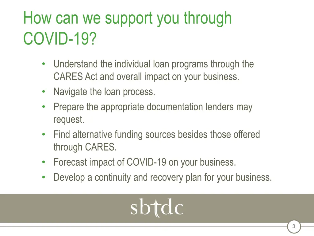 how can we support you through covid 19