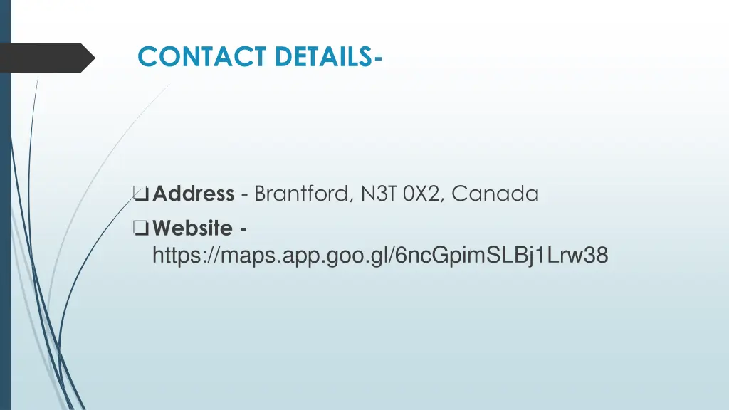 contact details