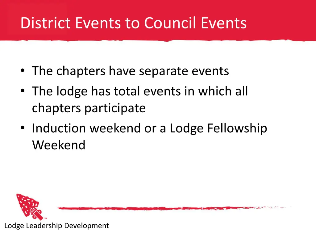 district events to council events