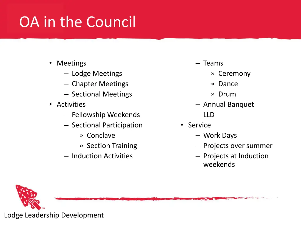 oa in the council