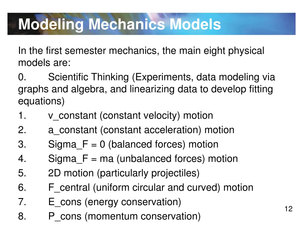 modeling mechanics models