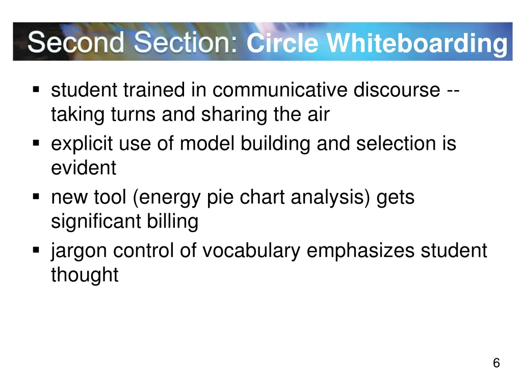 second section circle whiteboarding