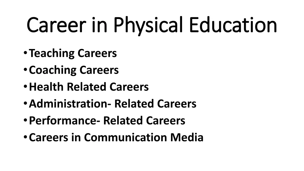 career in physical education career in physical